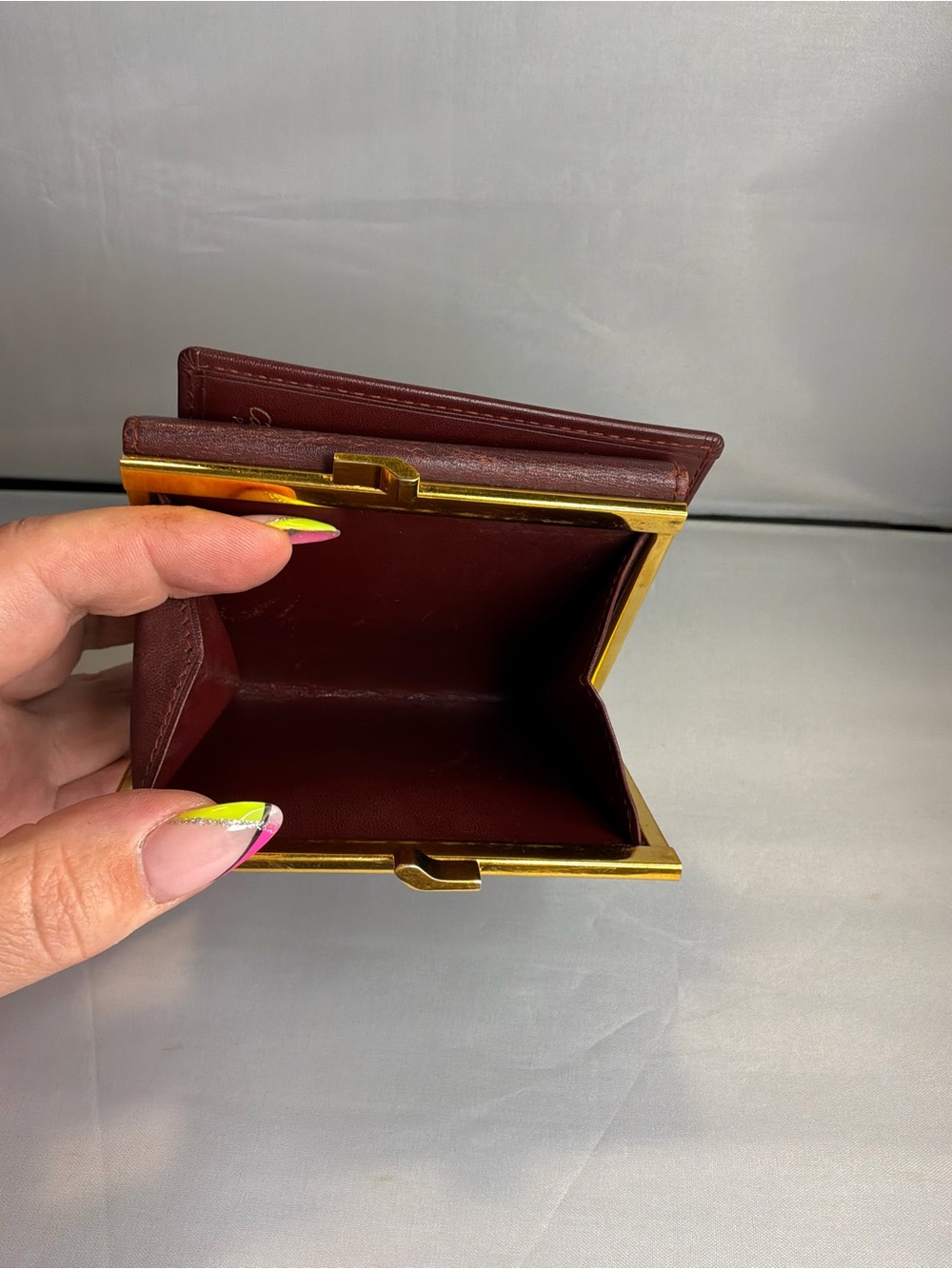 Cartier Burgundy Leather Wallet with Gold Accents - Picture 7 of 7